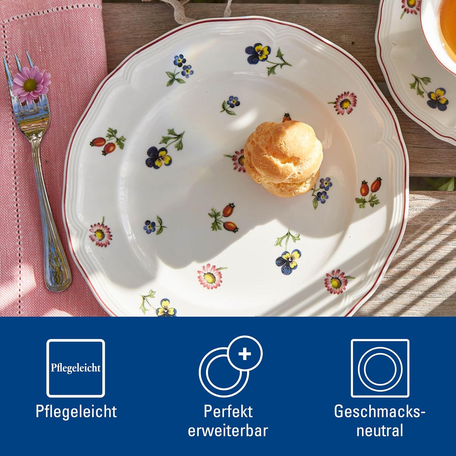 Thumbnail 3 de Villeroy & Boch Petite Fleur Frühstücksteller 21 cm – Weiß, Premium Porzellan