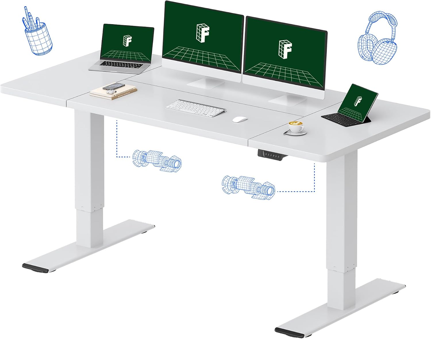 Detalle de FLEXISPOT Electric Standing Desk, 71 x 32 in.