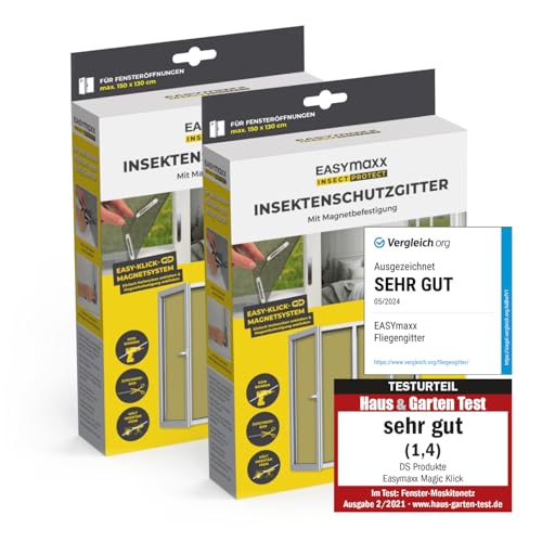Thumbnail 9 de EASYmaxx Fliegengitter für Fenster mit Magic Click – individuell zuschneidbar bis 150 × 130 cm, magnetische Montage