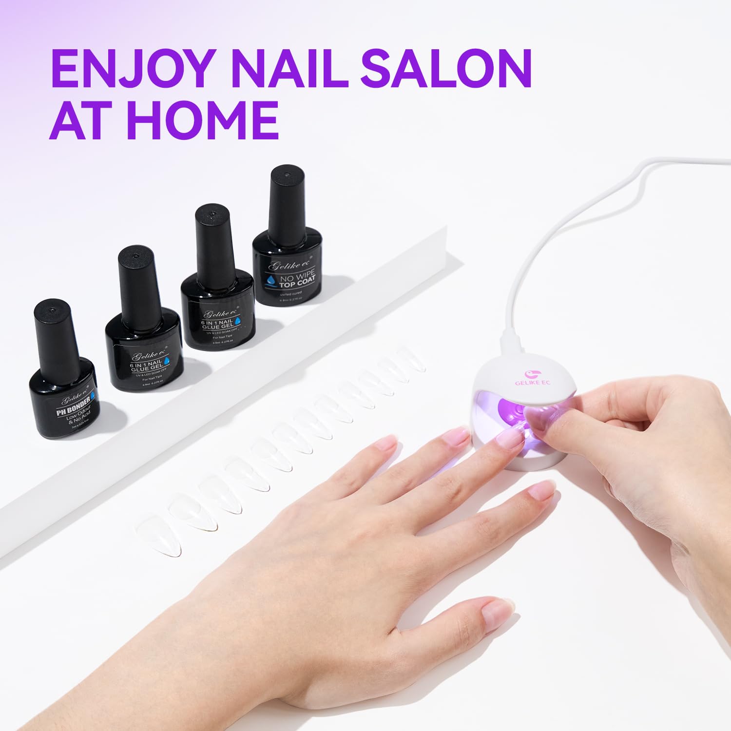 Thumbnail 6 de gelike ec Nail Glue Extra Strong Duo (6-in-1) – Nagelkleber für Kunstnägel, Tips & Press-on, UV-gehärtet, 32 ml