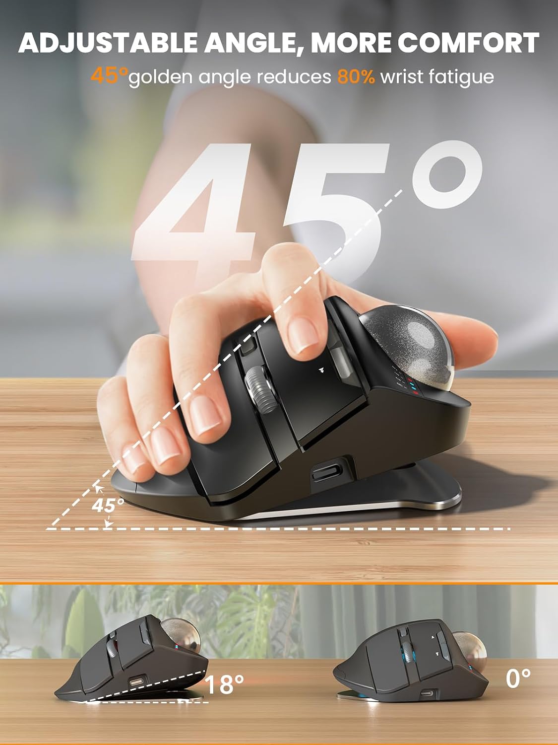 Thumbnail 1 de SABLUTE Wireless Trackball Mouse 5 DPI 🖱