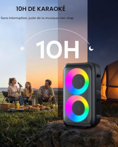 Thumbnail 6 de HEEBUKE Karaoke Adulte (Nouveauté 2026) – Haut‑Parleur 2x10 W Bluetooth Portable avec 2 Microphones sans Fil