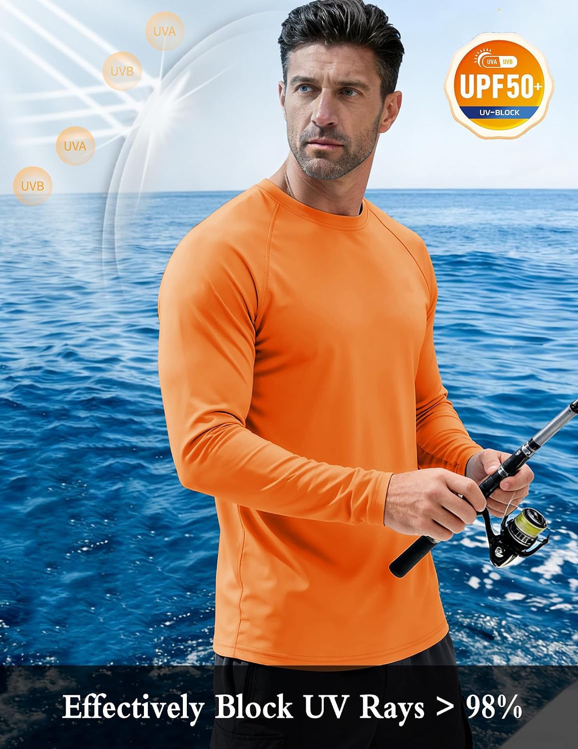 Detalle 2 de GOLDPKF Men UPF 50+ Long Sleeve Quick Dry Shirt