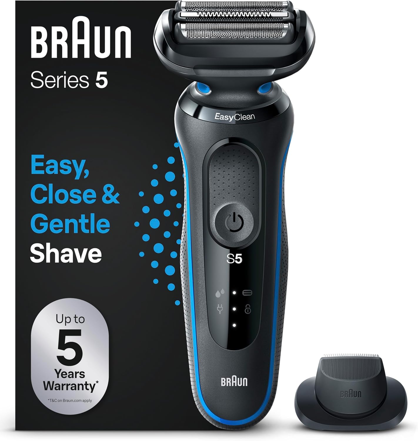 Detalle de Braun Series 5 Regolabarba Uomo – Rasatura profonda, Wet & Dry, rifinitore di precisione