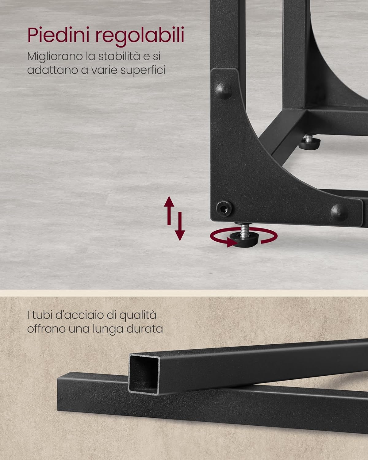 Thumbnail 5 de VASAGLE Tavolino Supplemento Punta del Divano LET350B01 – Design a C in Marrone Rustico e Nero