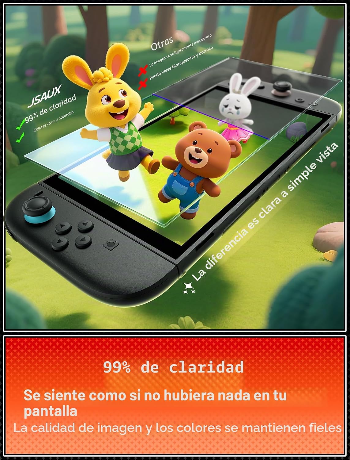 Detalle 2 de JSAUX Switch 2 protector 0,3 mm