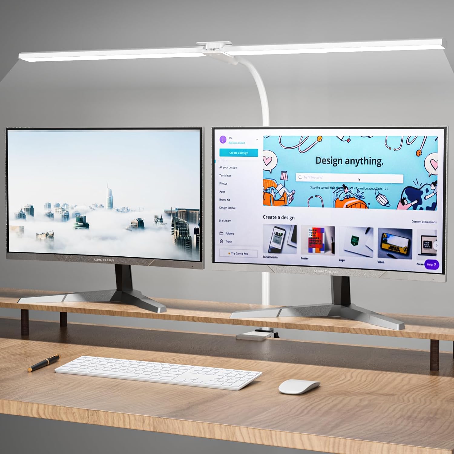 Hensam LED Schreibtischlampe 80 cm 💡