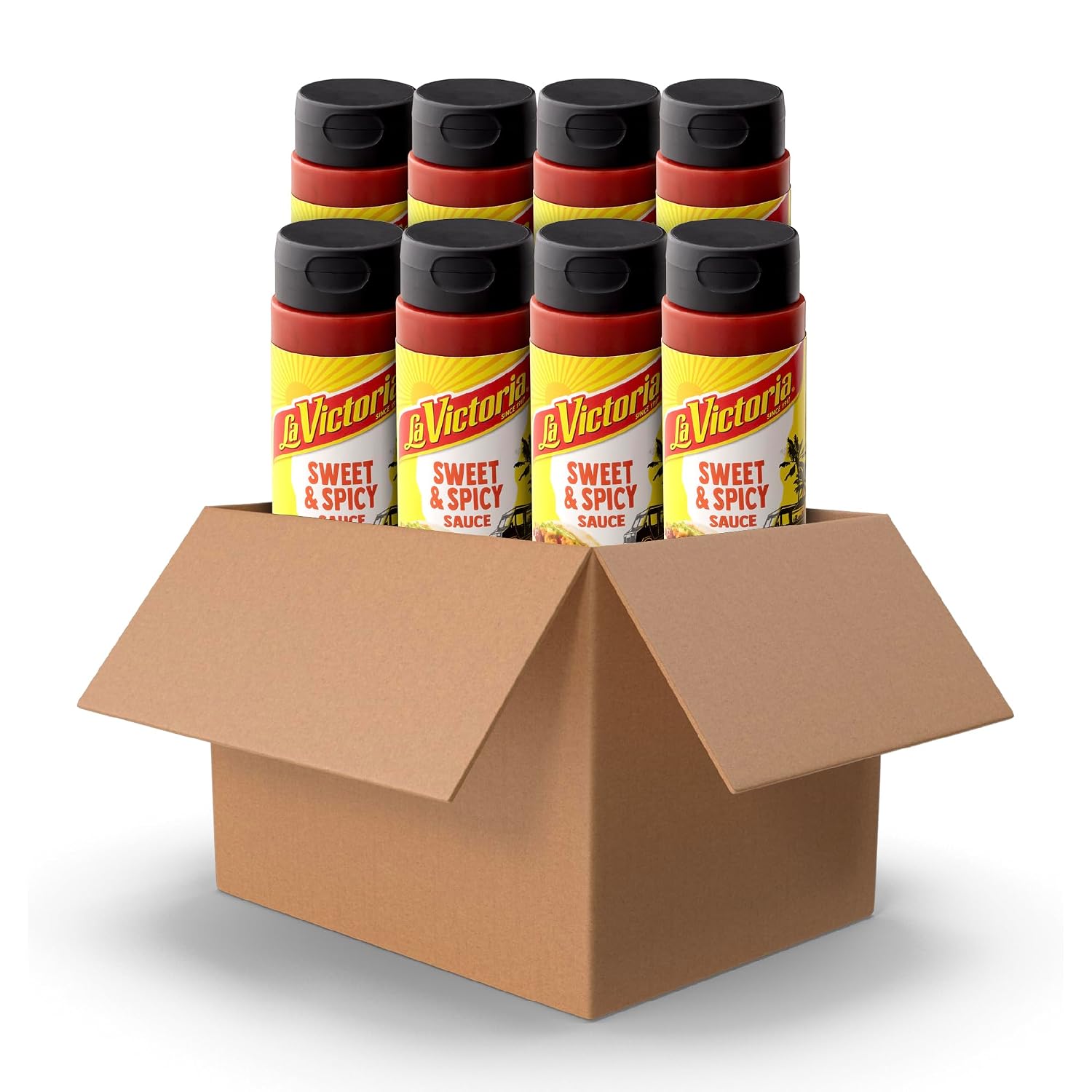 Detalle de La Victoria Sweet & Spicy Medium Sauce, 9 oz Squeeze Bottles, 8-Pack