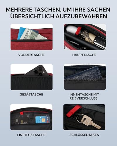 Detalle de WATERFLY Bauchtasche Damen Herren Sport Gürteltasche Klein Hüfttasche
