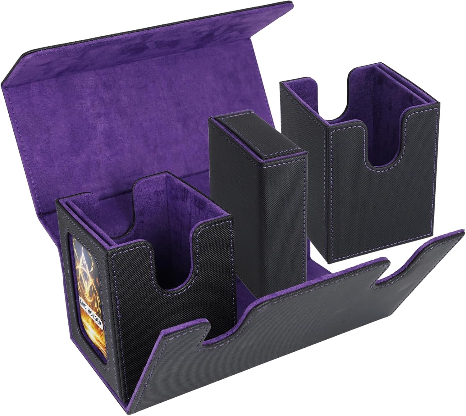 Thumbnail 2 de AFIING MTG Commander Deck Box 200 Double Sleeved Cards Storage – 3-in-1 Magnetic Card Case Organizer
