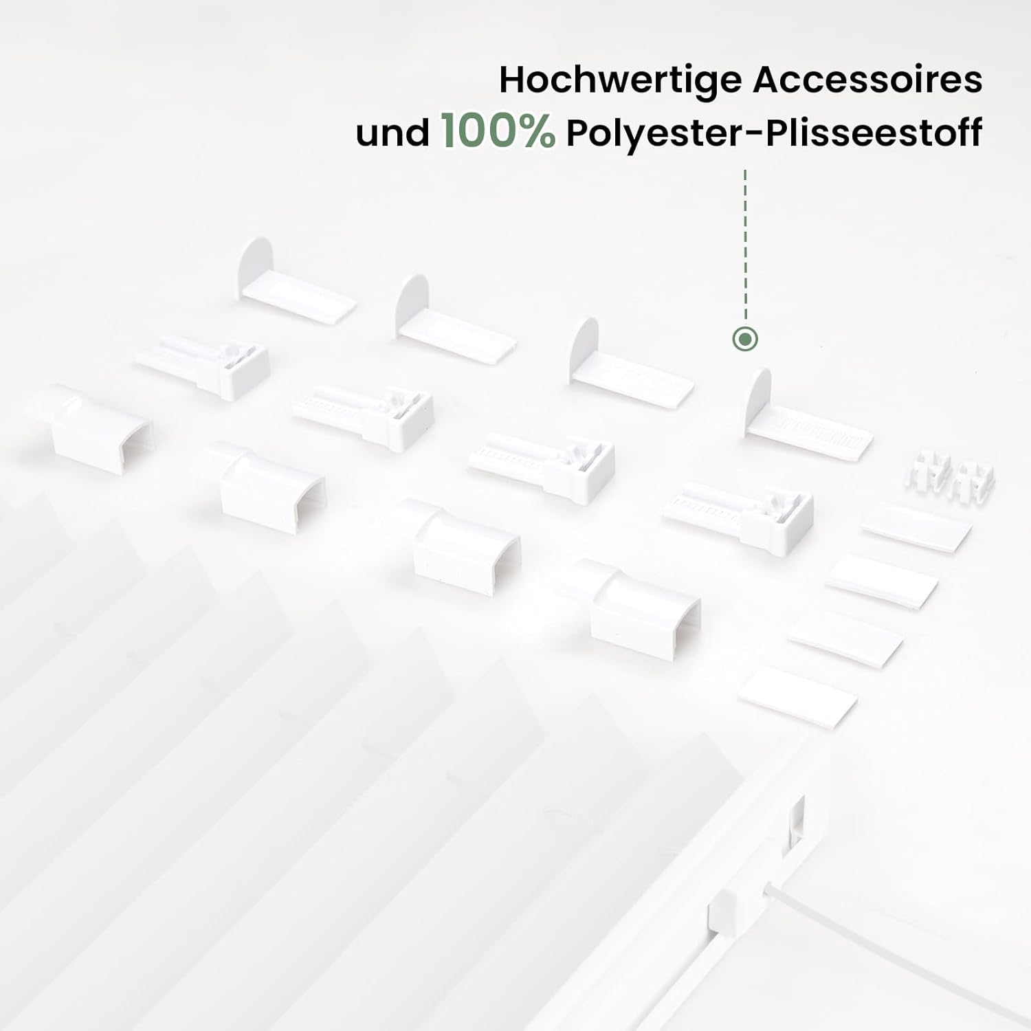 Thumbnail 6 de Zarnan Plissee Klemmfix ohne Bohren 75 x 220 cm (BxH) – UV-Schutz für Fenster, weiß