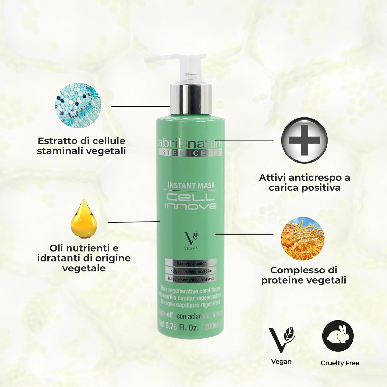 Thumbnail 4 de abril et nature Cell Innove Maschera Capillare con cellule staminali vegetali, 1000 ml