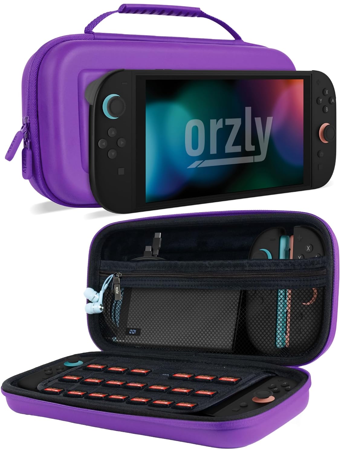 Detalle de Orzly Tragetasche für Nintendo Switch 2 (2025) – Hard Case mit 7,9-Zoll-Bildschirmschutz & Smart Storage