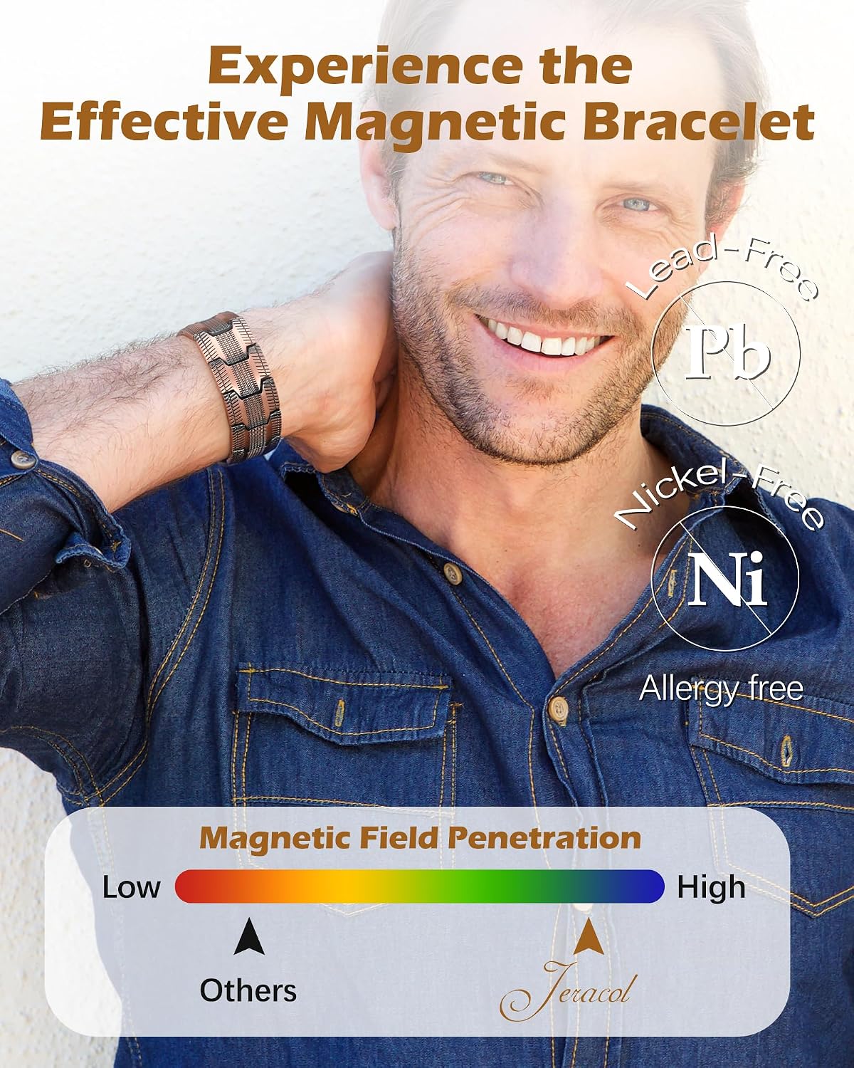 Detalle 2 de Jeracol copper magnetic bracelets, 3X