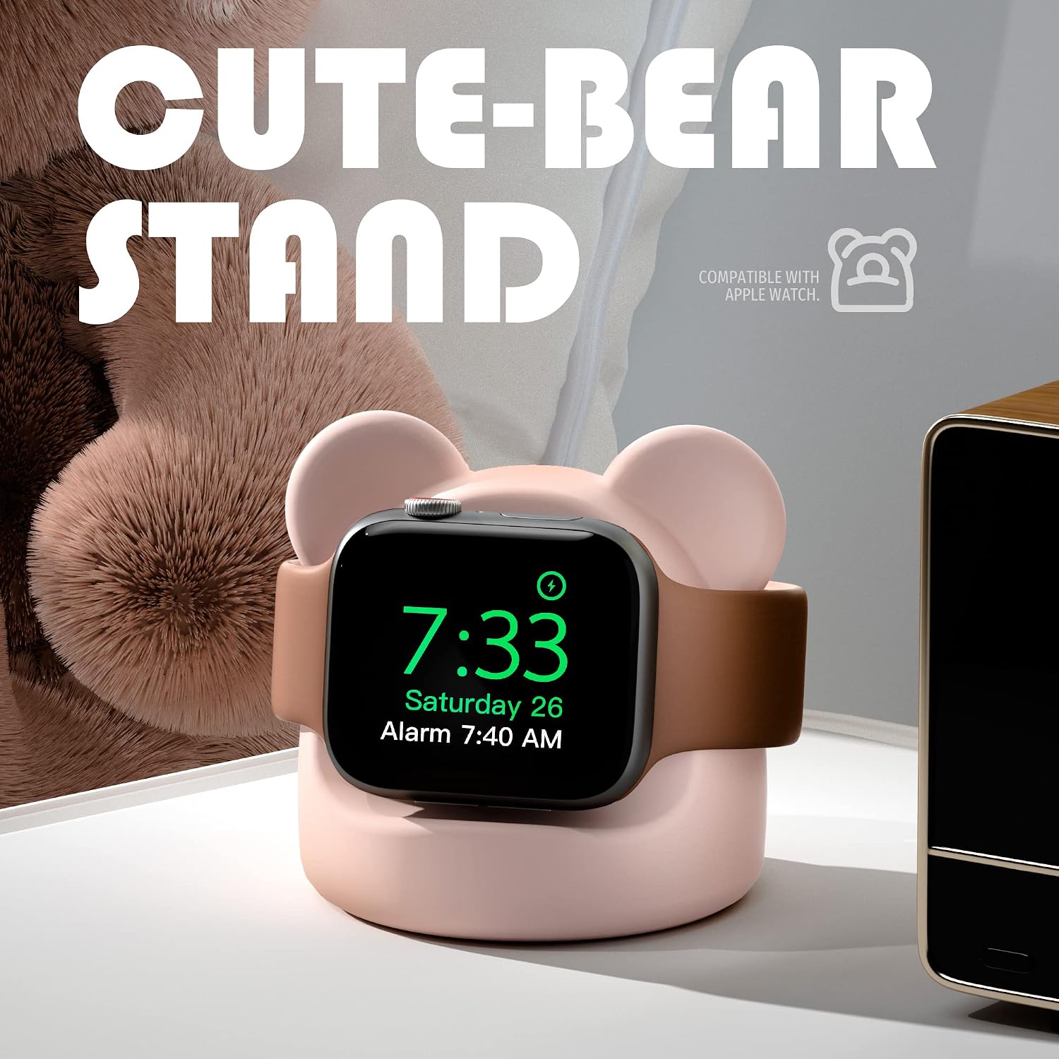 Detalle 2 de ELETIUO Apple Watch Charging Stand Pink