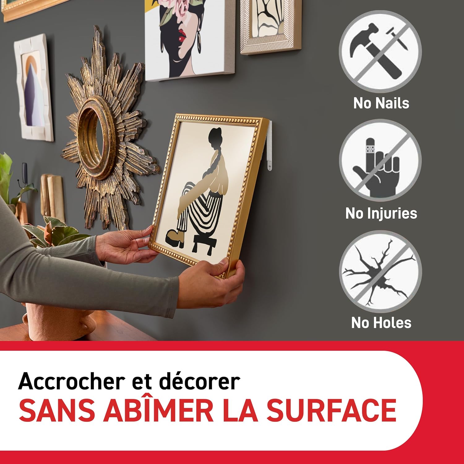 Thumbnail 1 de Command Languettes Accroches Tableaux Moyens et Grands – 32 languettes blanches