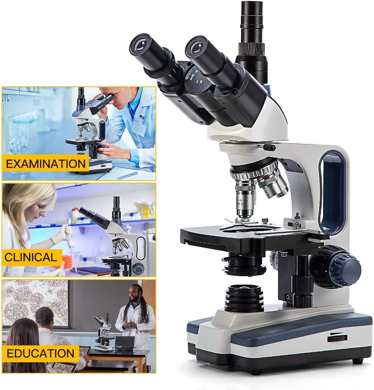 Detalle 2 de Swift SW350T Compound Trinocular Microscope with 5.0 MP Camera and Included Slides