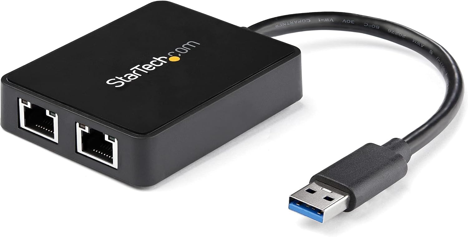 Detalle de StarTech.com USB 3.0 auf Dual Port Gigabit Ethernet LAN Adapter mit USB-Durchleitung