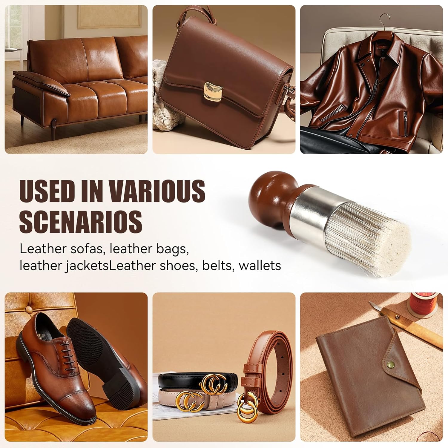 Thumbnail 6 de LUXGROVE Leather & Furniture Salve Brush for Leather, Wood & Car Interiors