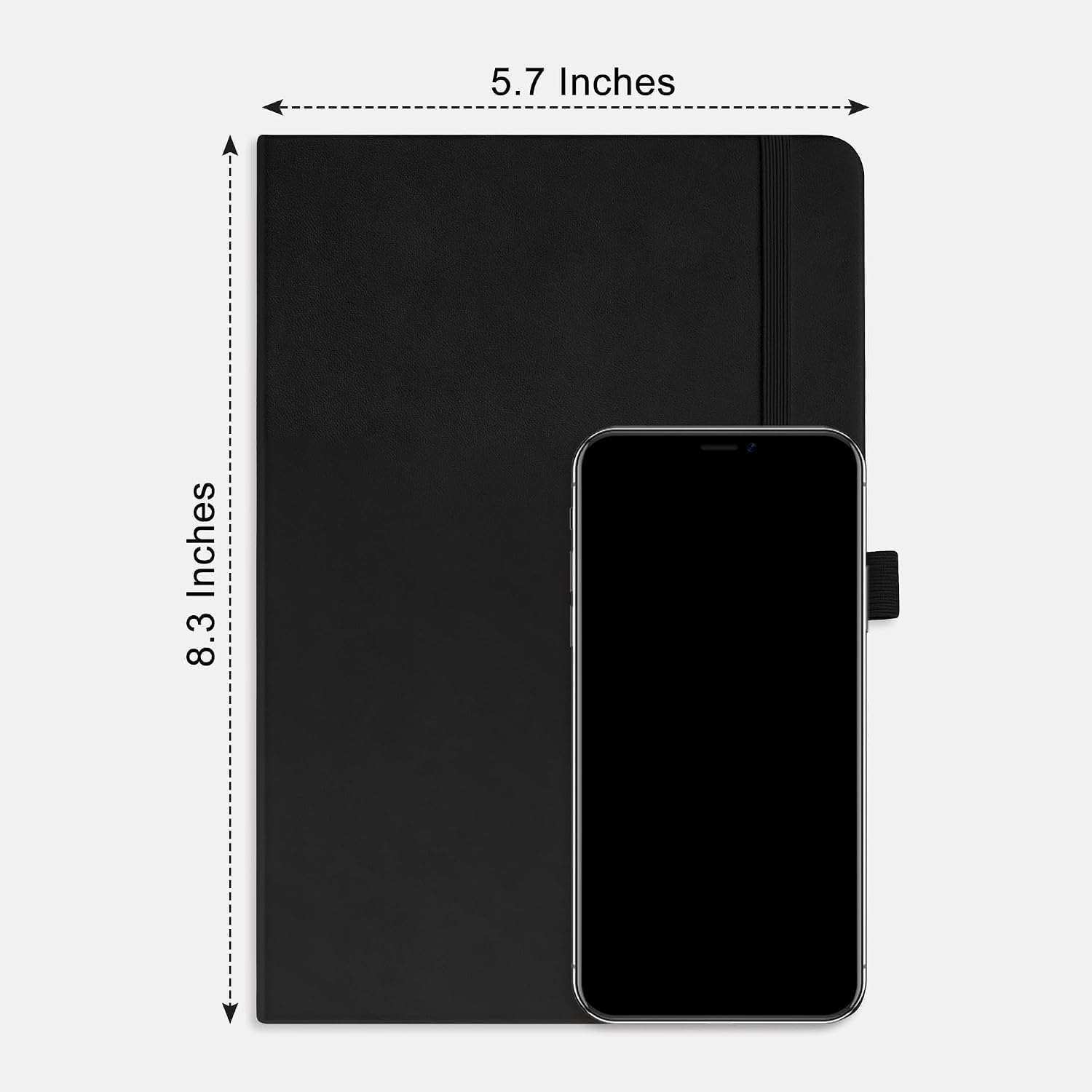 Detalle 1 de AHGXG Blank Journal Notebook, A5, 160 Pages, 120 GSM Paper, Black