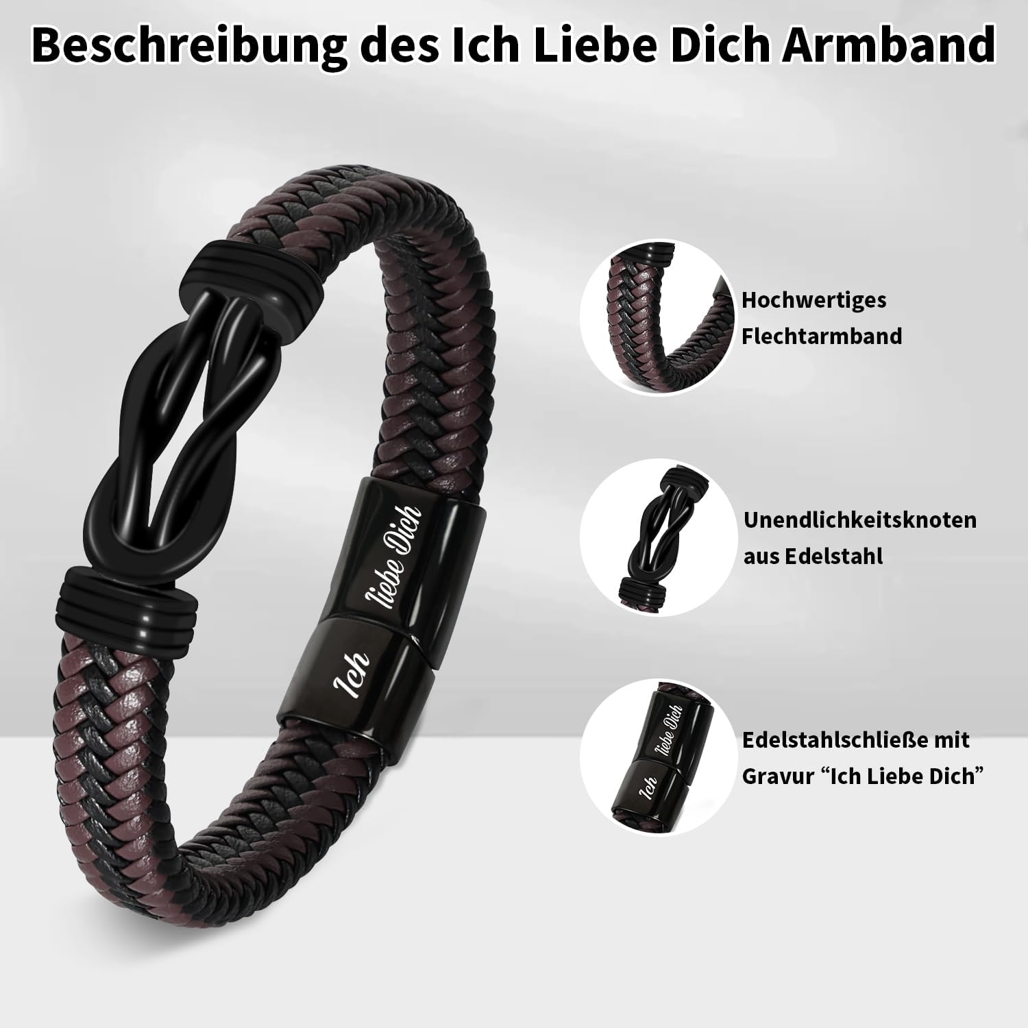 Detalle de Coldbling Ich Liebe Dich Armband 21 cm