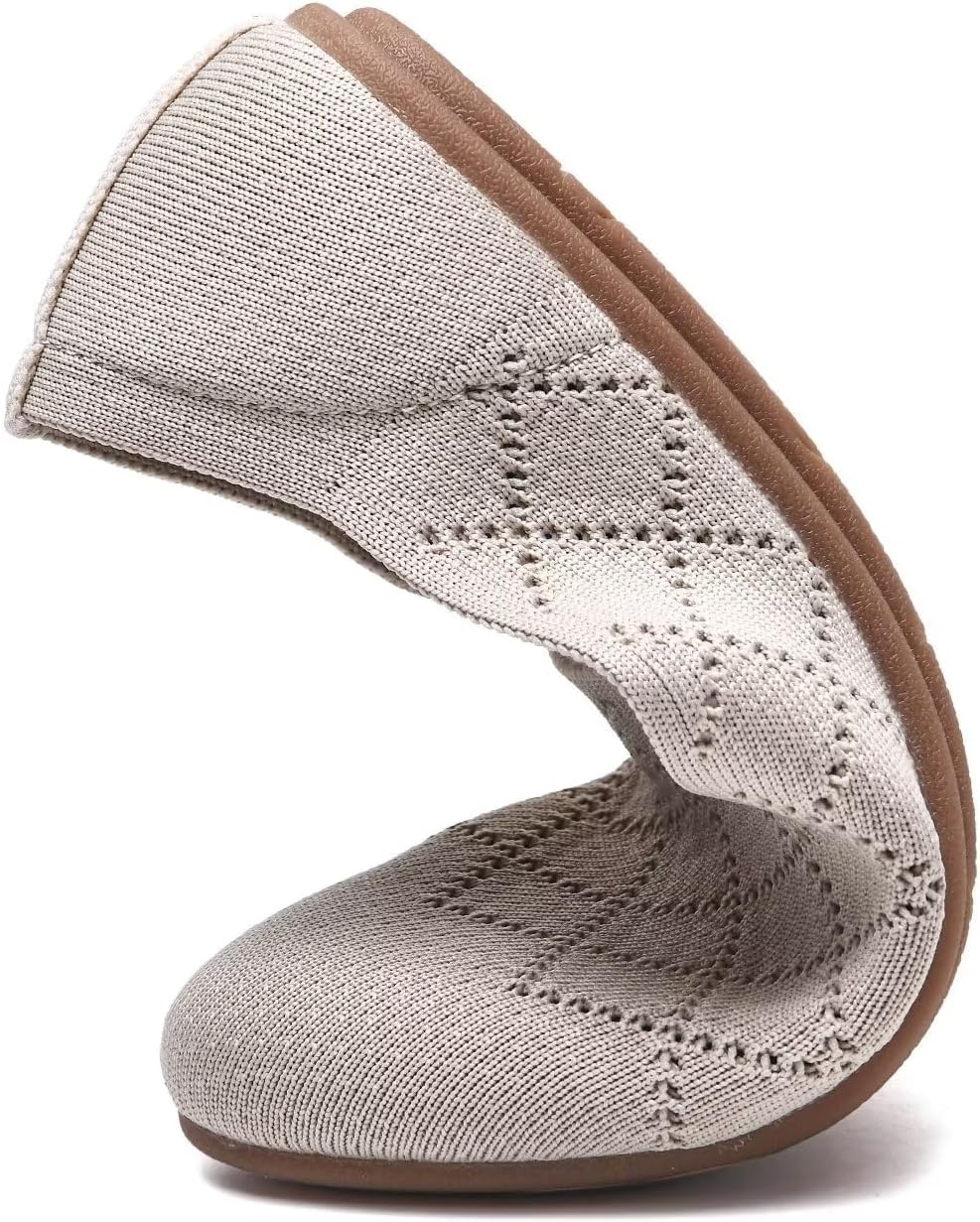 Thumbnail 5 de Puxowe Women's Ballet Flats Shoes – Slip-On Knit Dress Flats with Memory Foam Insole