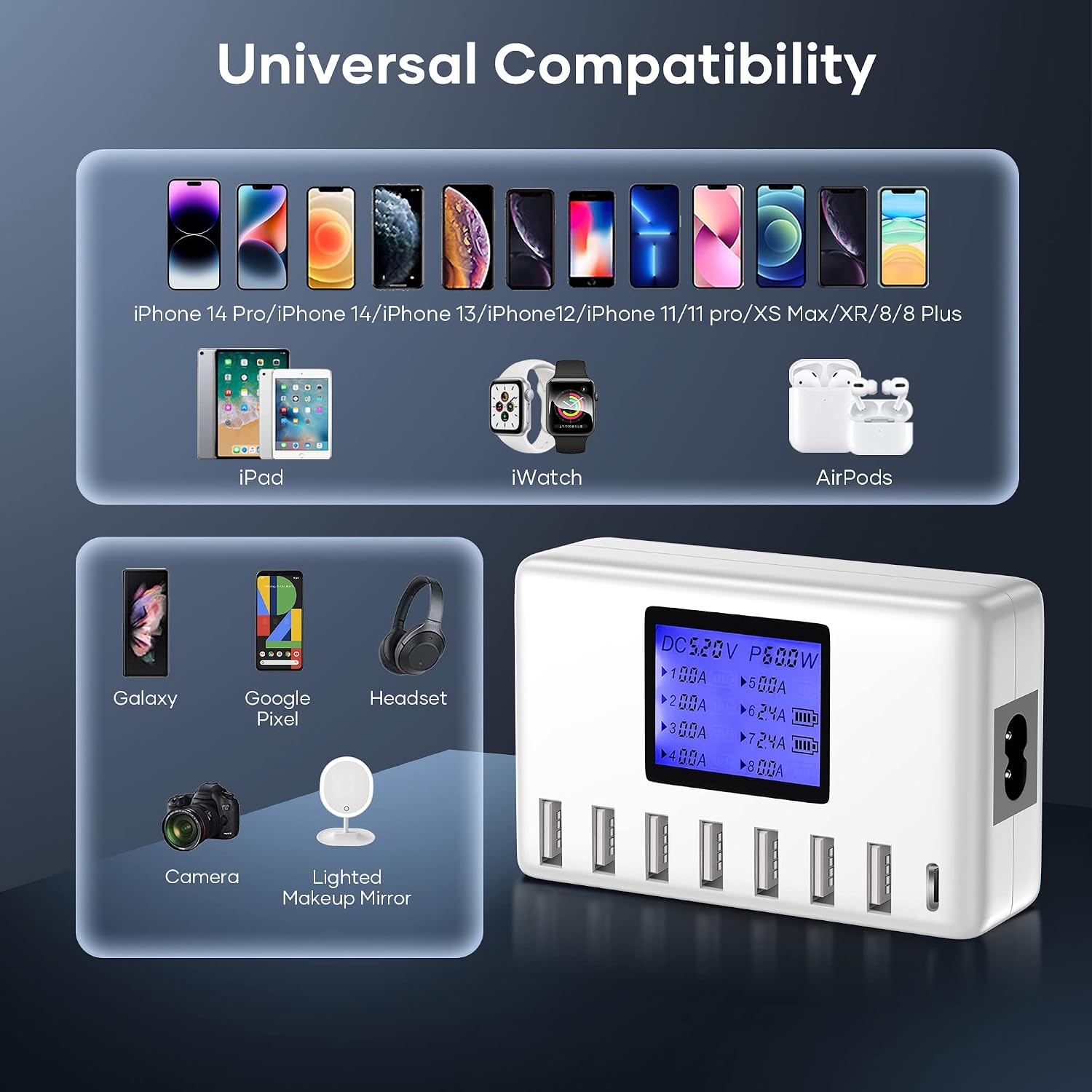 Thumbnail 4 de 60W USB Ladegerät 8 Ports