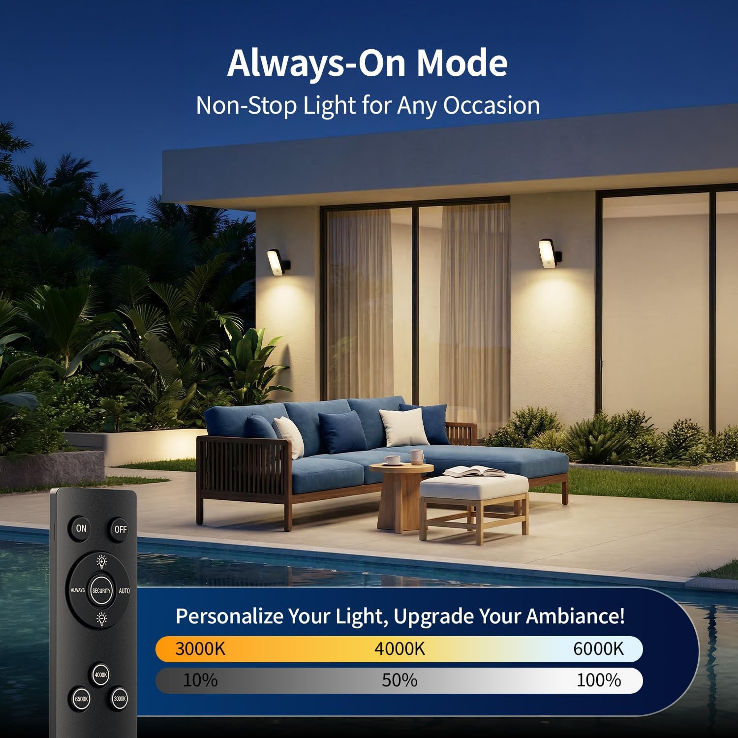 Thumbnail 4 de Tanbaby Motion Sensor Outdoor Lights 12000mAh (2-Pack): Battery-powered, weatherproof wall lights with remote