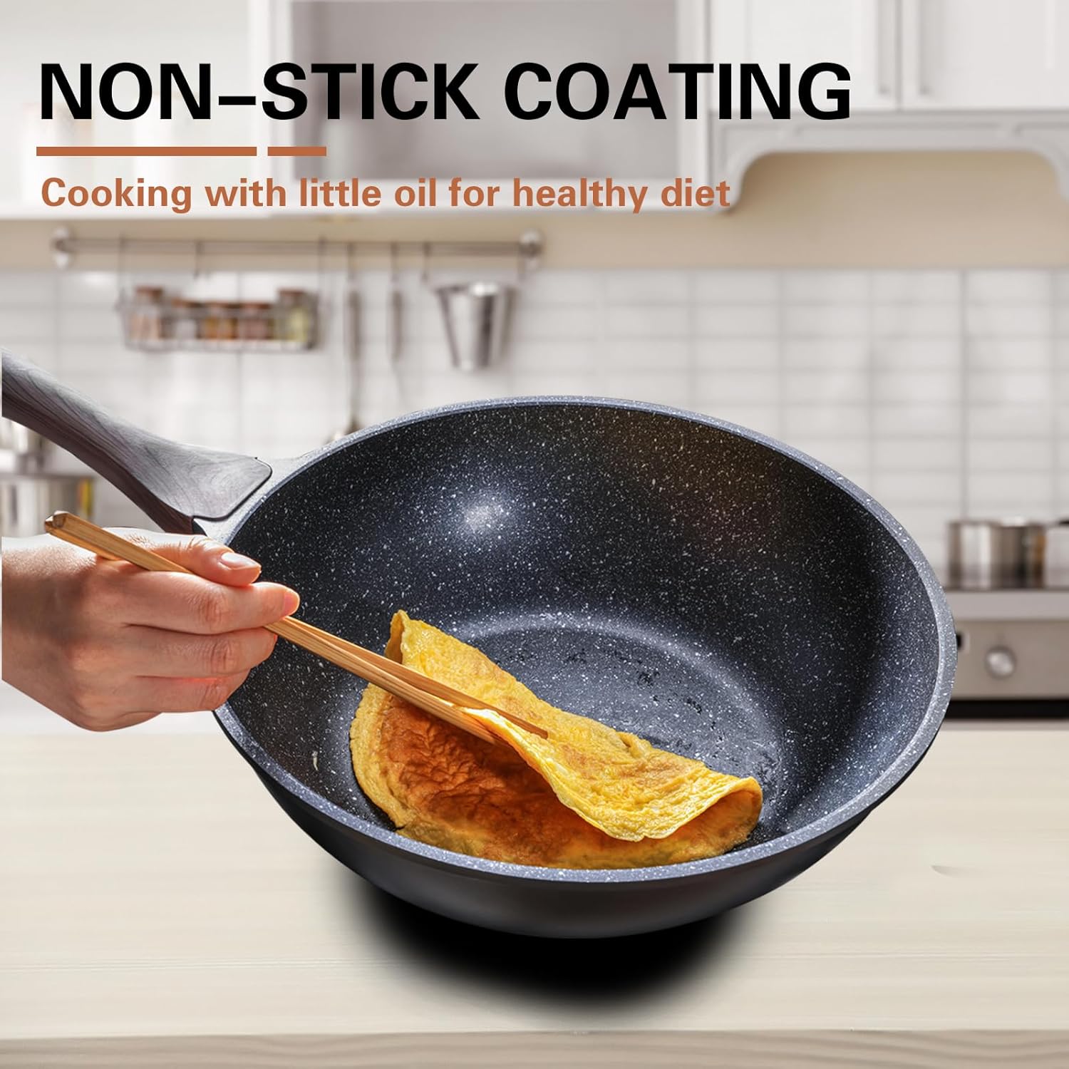 Thumbnail 2 de Kordisen Non Stick Induction Wok Pan 30cm