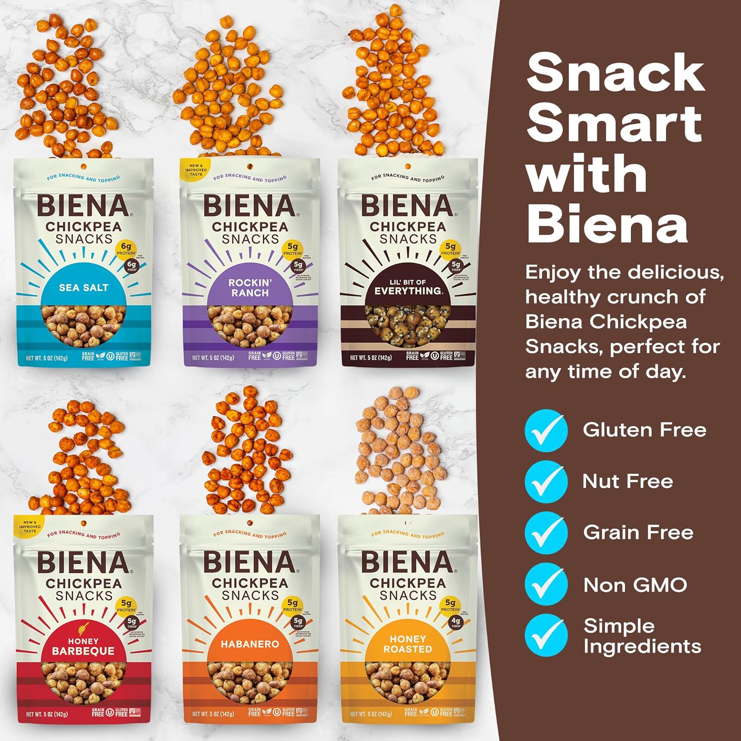 Detalle de BIENA Chickpea Snacks 6-Pack