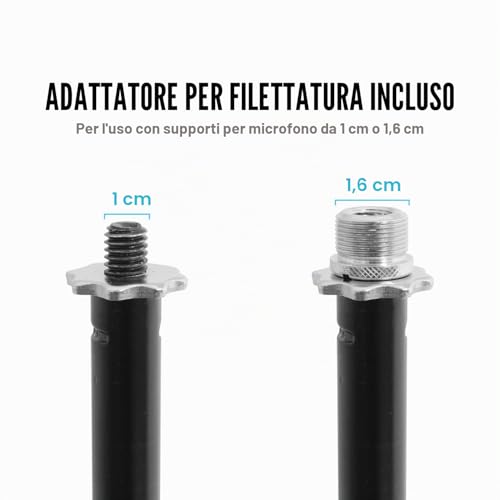 Detalle de Tiger MCA14-BK: asta microfono con base rotonda pesante