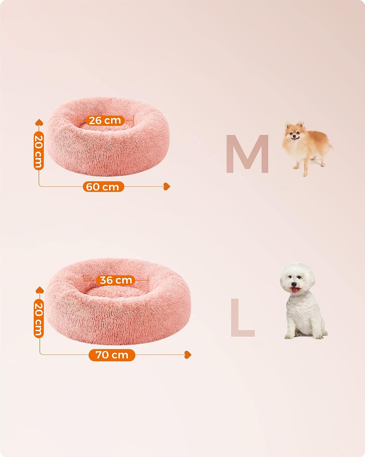 Thumbnail 4 de Feandrea PGW039P01 Hundebett 70 cm Donut rosa