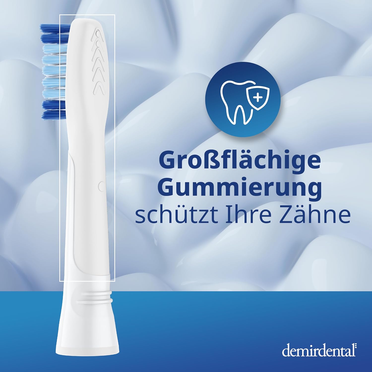 Detalle de Aufsteckbürsten von demirdental für Oral-B Pulsonic (Medium) – 10er Pack Ersatzbürsten in Weiß