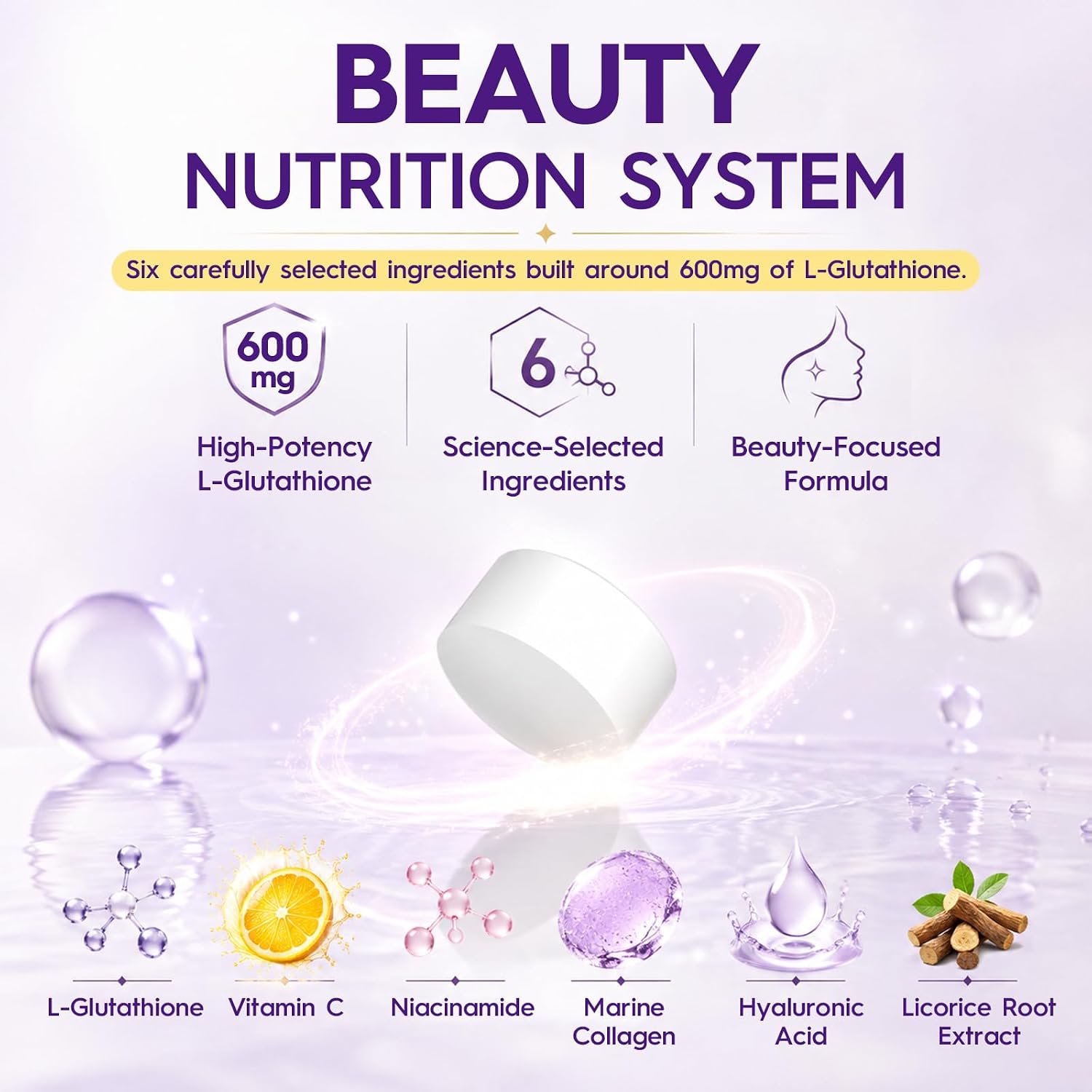 Detalle de Cenffitio Glutathione Supplement 180 Tablets