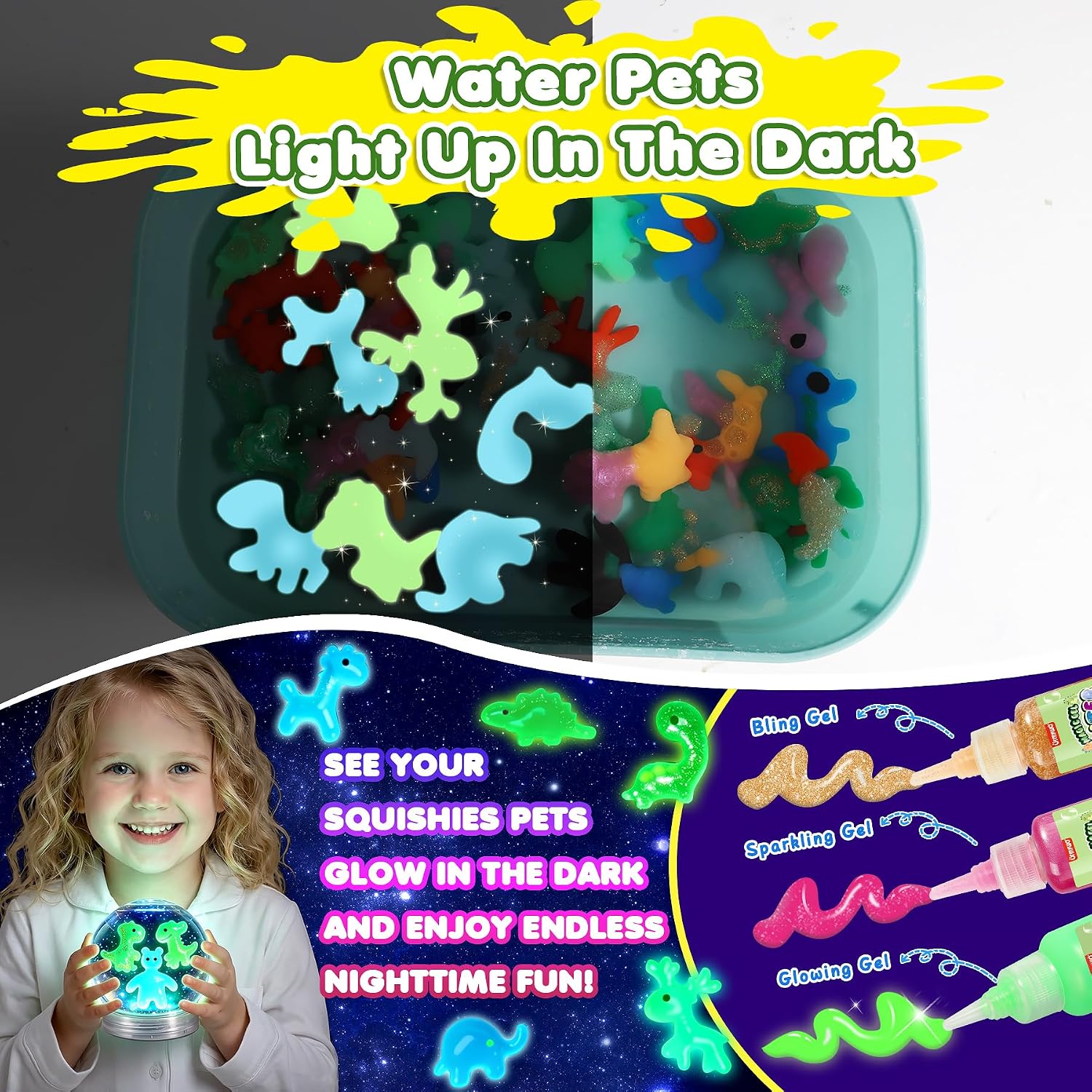 Detalle 2 de Aqua Fairy Water Gel Kit, DIY Squishy Maker with 12 Gels and 10 Molds