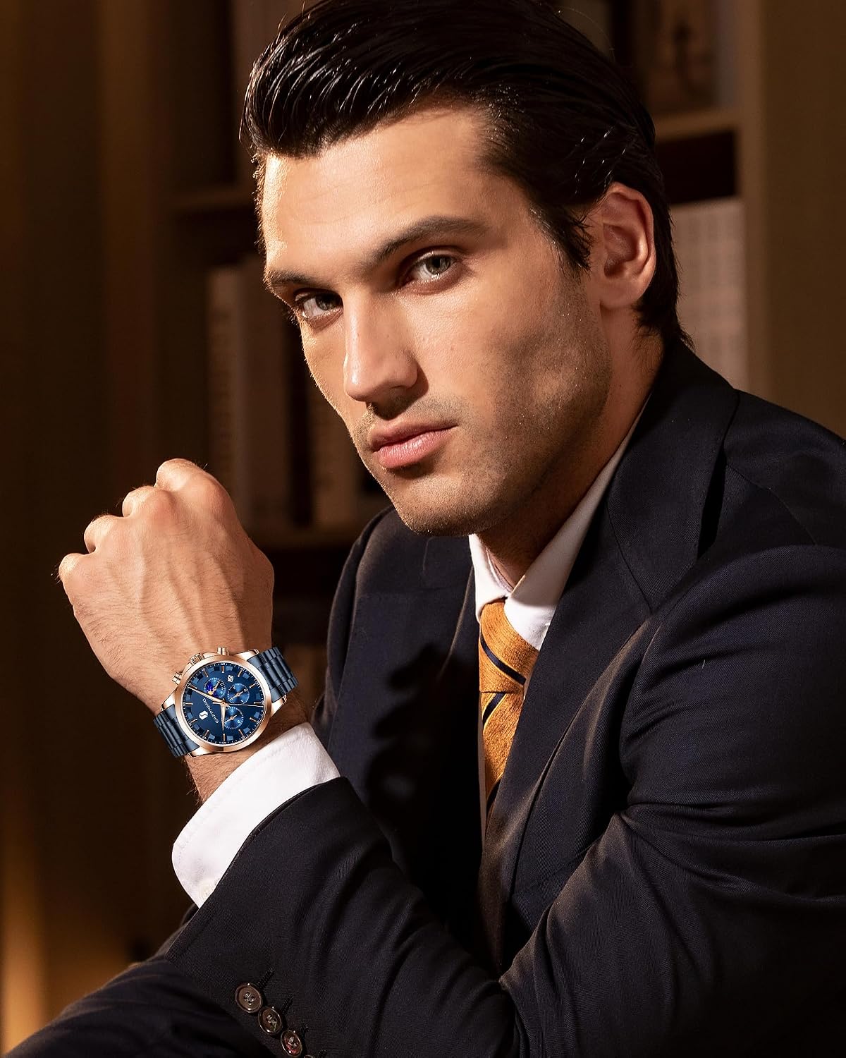 Detalle de BENYAR Herren Chronograph Quarz Analog-Uhr mit Datumsanzeige – wasserfest (3 ATM)