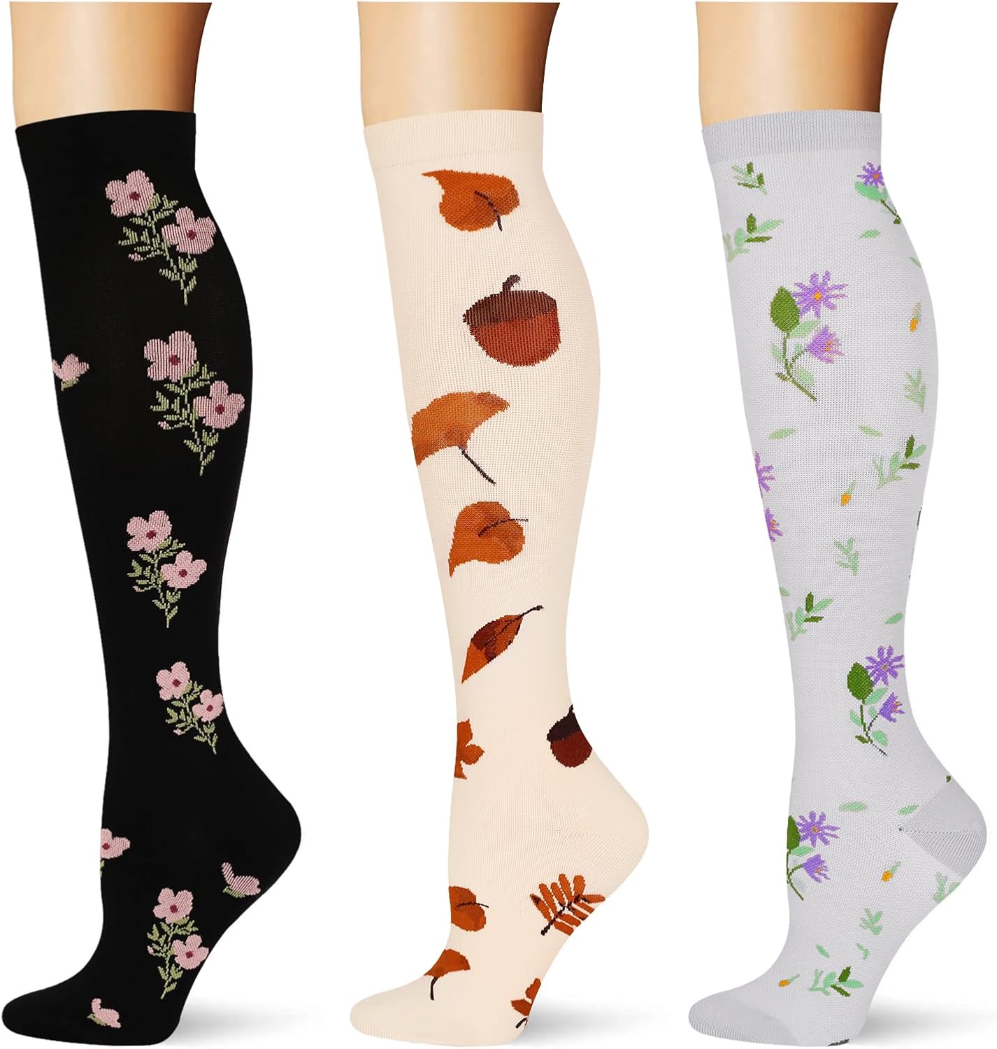 Thumbnail 6 de Saniripple 3 Pairs 20-30 mmHg Knee-High Compression Socks for Travel, Sports, and Everyday Wear