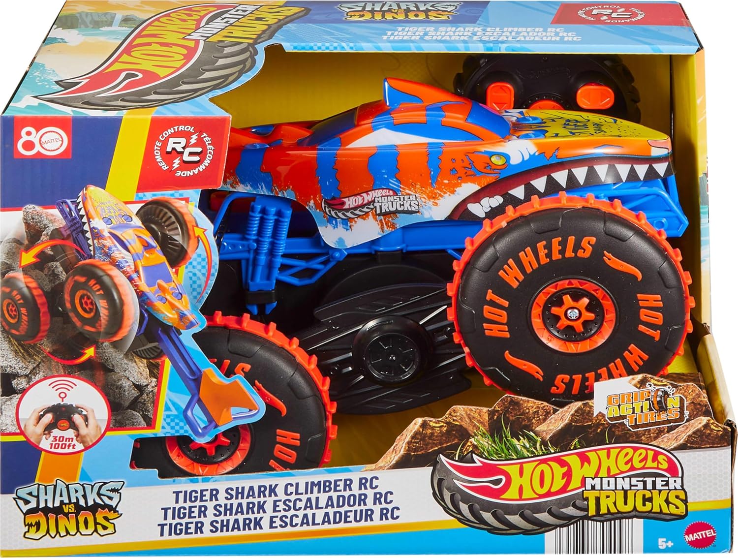 Thumbnail 5 de Hot Wheels Monster Trucks RC Tiger Shark Climber 3️⃣