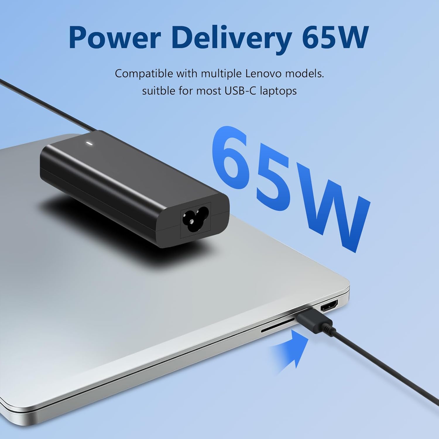 Thumbnail 3 de New 65W USB-C Power Adapter for Dell Latitude, XPS and Chromebook 3100/2-in-1 devices