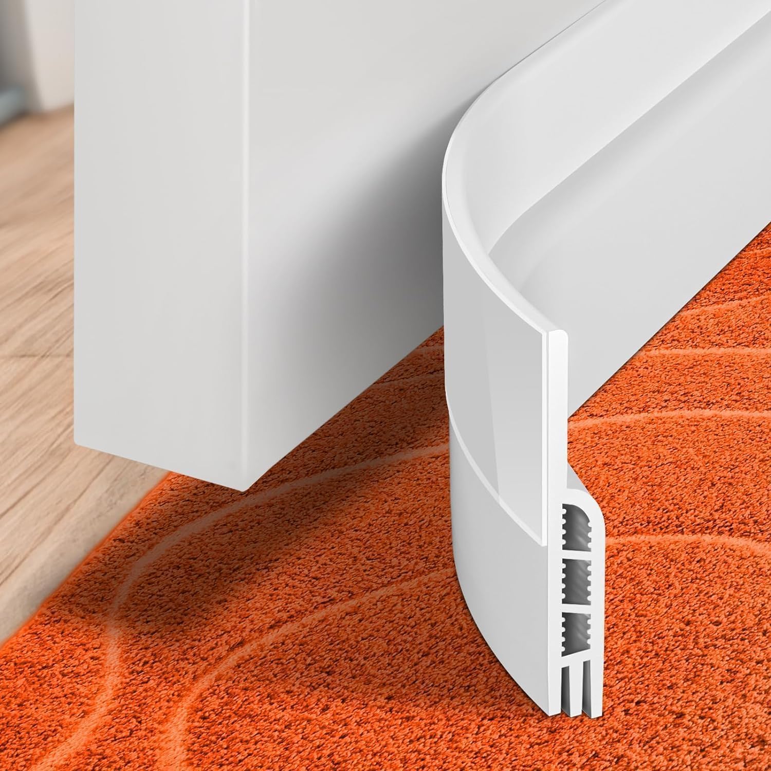 Detalle de Holikme 8541850979 41-Inch Door Draft Stopper, White Silicone Seal