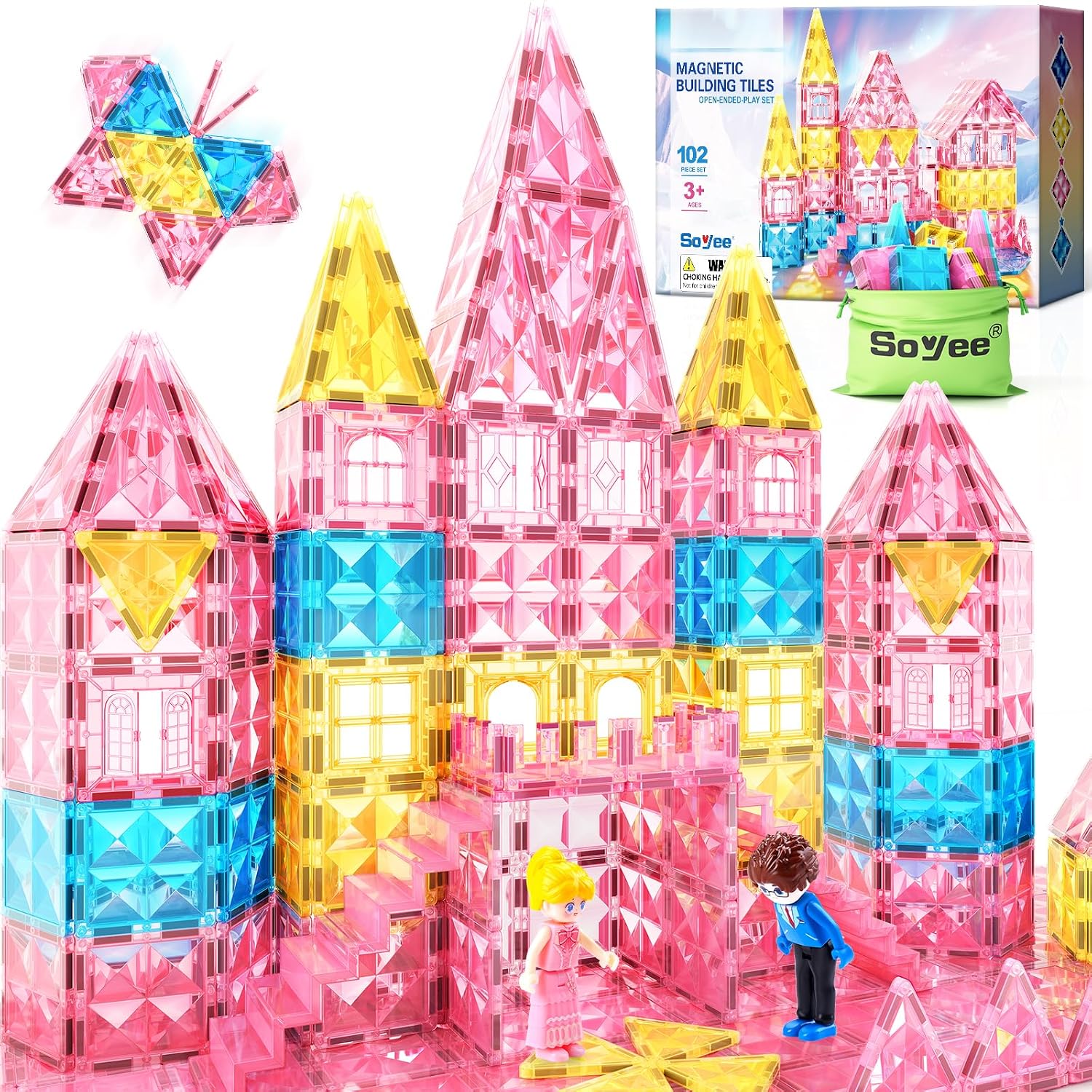 Detalle de Magnetic Tiles 102-Piece Castle Set