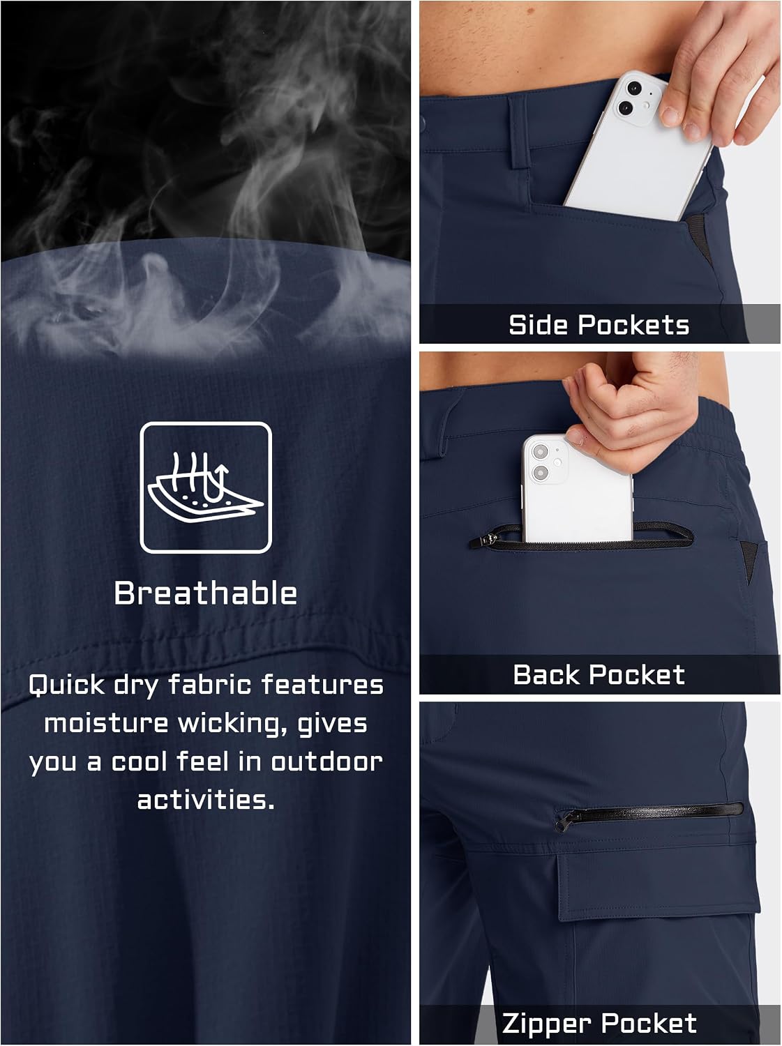 Thumbnail 4 de TACVASEN Men's Summer Outdoor Shorts: Quick Dry Water-Resistant Cargo for Hiking, Golf, and Work