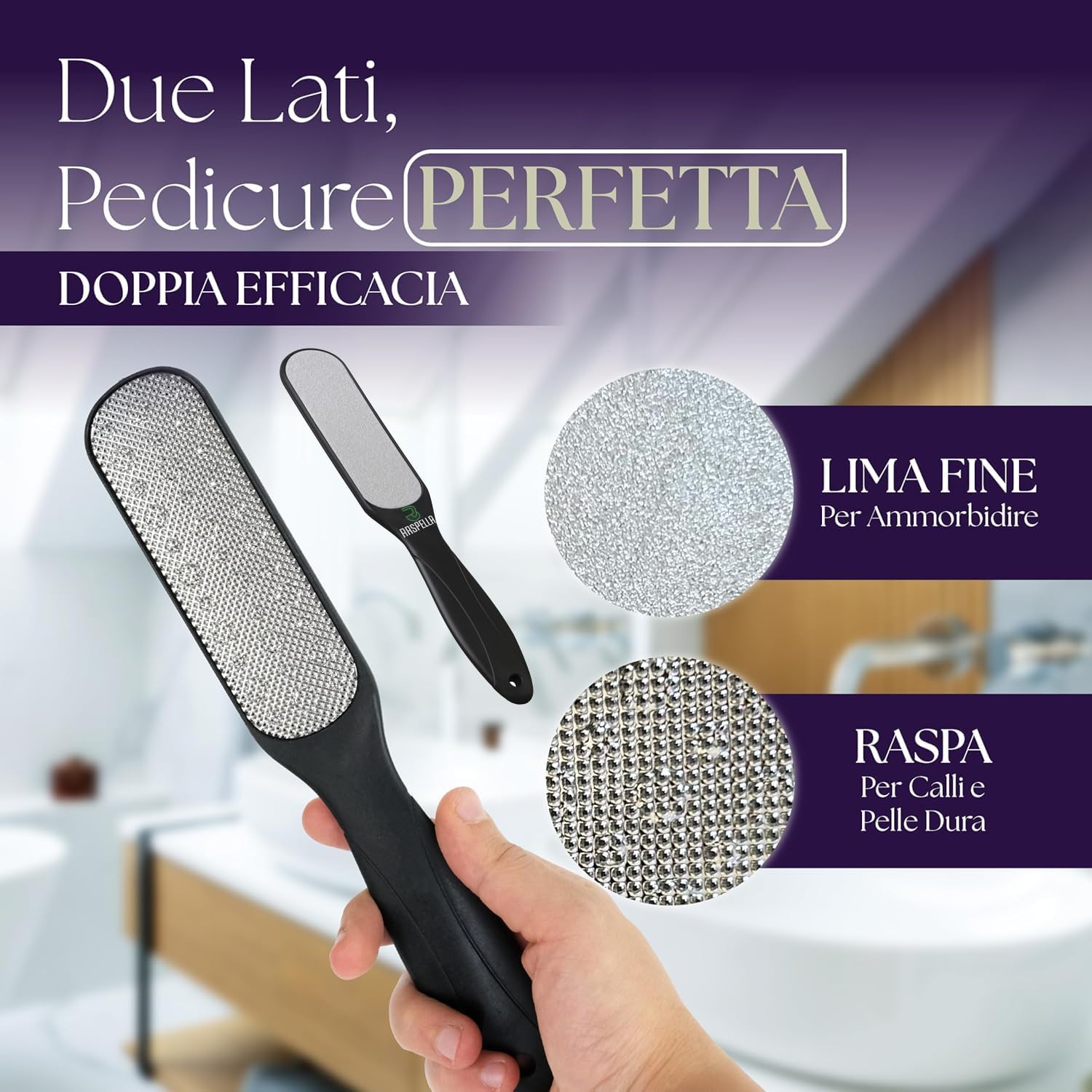 Thumbnail 2 de Lima Piedi Professionale per calli e pelle secca: spatola per talloni screpolati, riutilizzabile e facile da pulire
