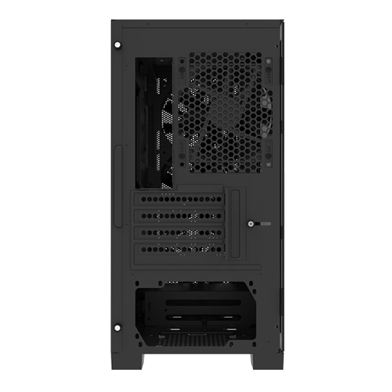 Detalle de Montech Air 100 Torre Micro-ATX ARGB Negra: refrigeración eficiente en un formato compacto