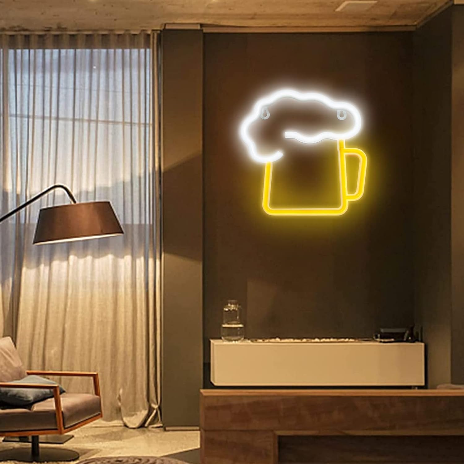 Thumbnail 6 de DWOOKE Beer Neon Signs: Battery and USB Operated Neon Light for Ambient Room Decor