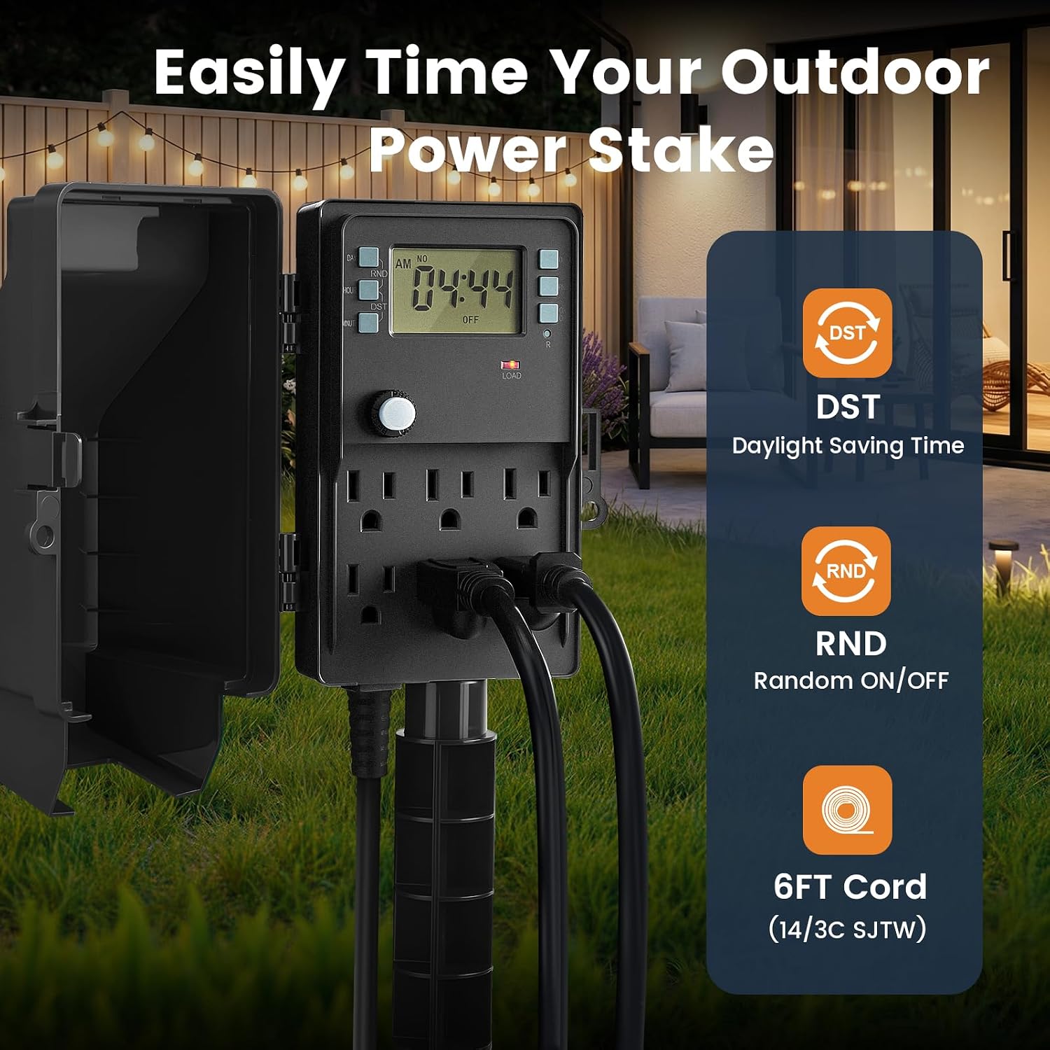 Thumbnail 2 de SURAIELEC Digital-TDA Outdoor Power Stake Timer, 6 Outlets, 7-Day Programming