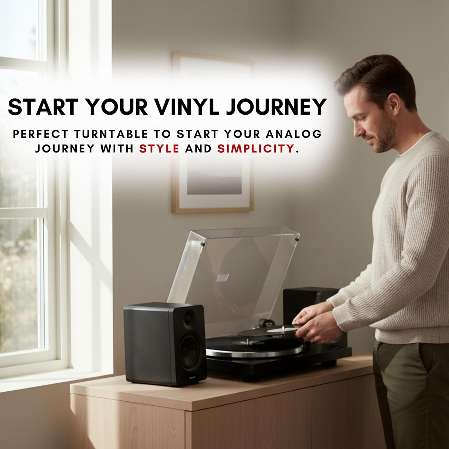 Thumbnail 4 de VULKKANO TD10 : platine vinyle avec bras de précision, préampli phono/ligne intégré et design en bois