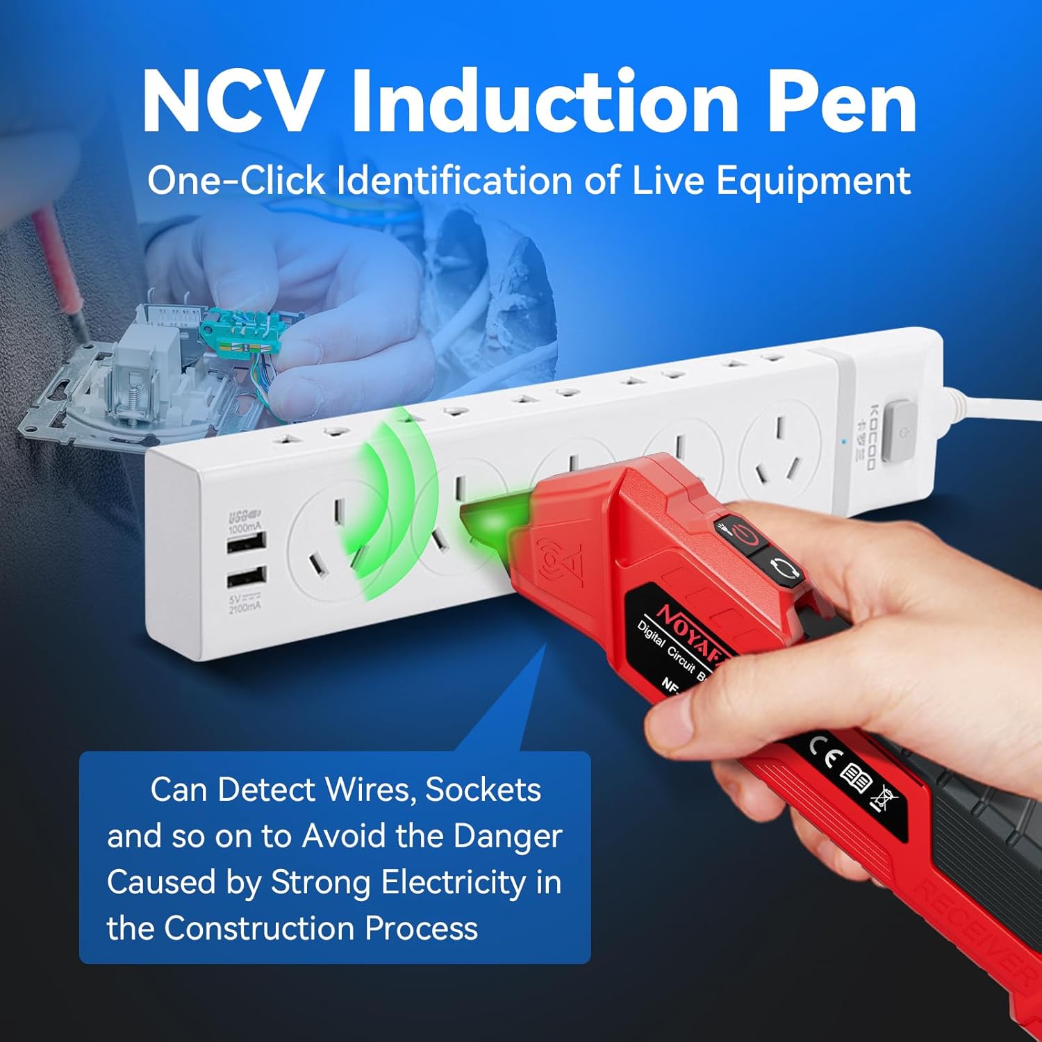 Detalle de NOYAFA NF-827 Circuit Breaker Finder with GFCI Testing, NCV and Case