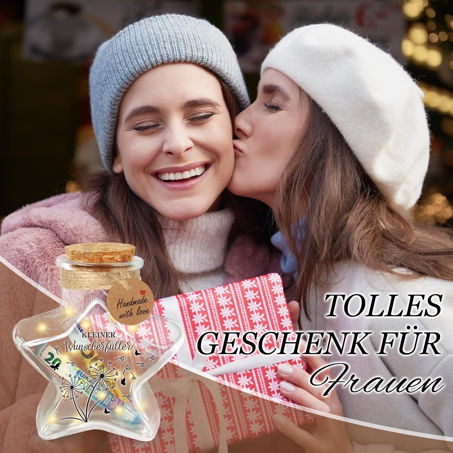 Detalle 2 de Giftota Wunscherfüller Geldgeschenk LED Flaschenlicht