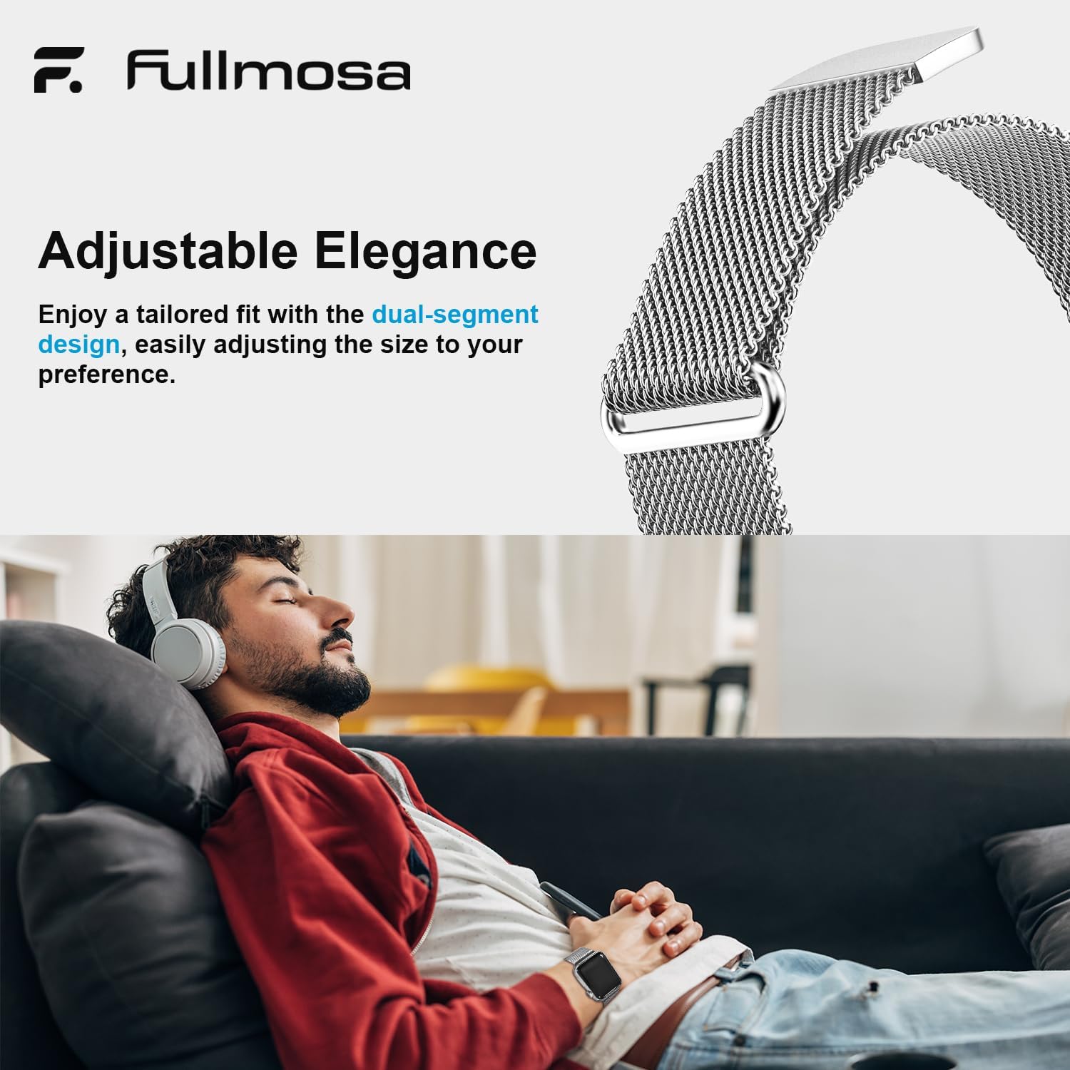 Thumbnail 4 de Fullmosa Stainless Steel Milanese Loop Apple Watch Band (Compatible 49mm–38mm)